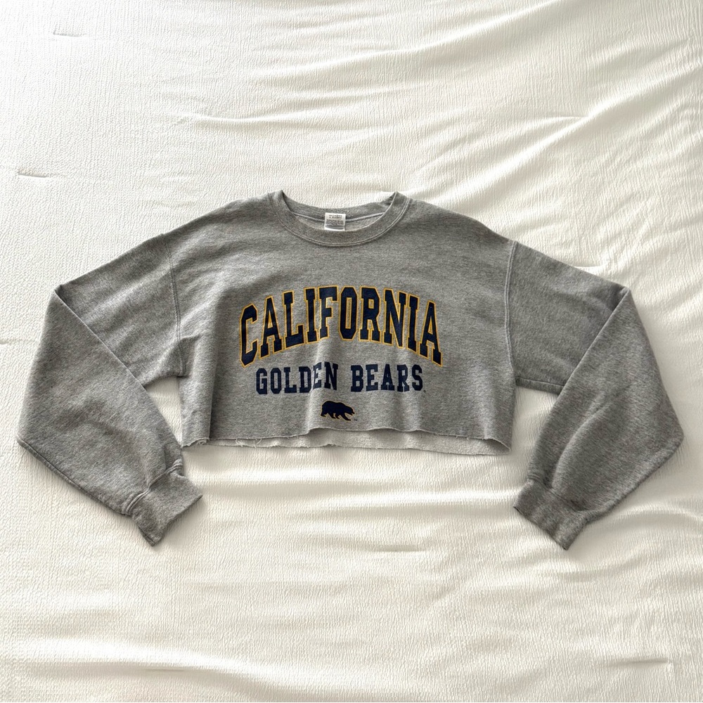 UC Berkeley Grey Cropped Crew Neck Sweater